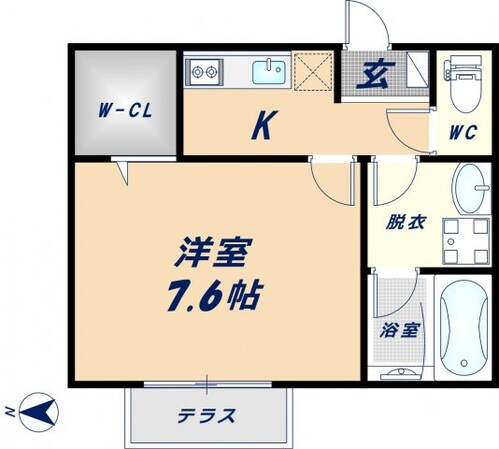 布施駅 徒歩5分 1階の物件間取画像